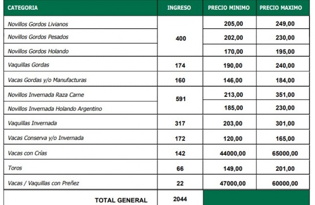 El consumo liviano se destacó en el remate de La Ganadera en Ramírez