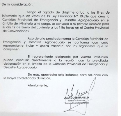 Este miércoles se reunirá la Comisión de Emergencia Agropecuaria