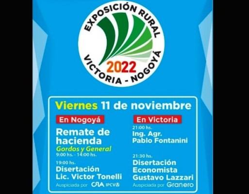 El remate de hacienda y tres disertaciones marcan el inicio de la Expo Victoria - Nogoyá