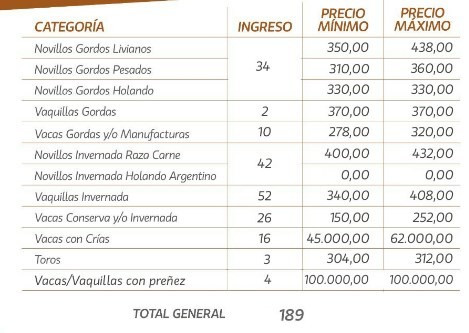 Plaza sostenida en el remate de La Ganadera en Villa Elisa