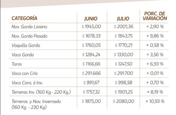 Valores positivos en los remates de La Ganadera en julio